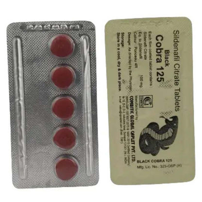 Black cobra 125Mg by Combitic Global Caplet Pvt Ltd (India). (20 Tablet)