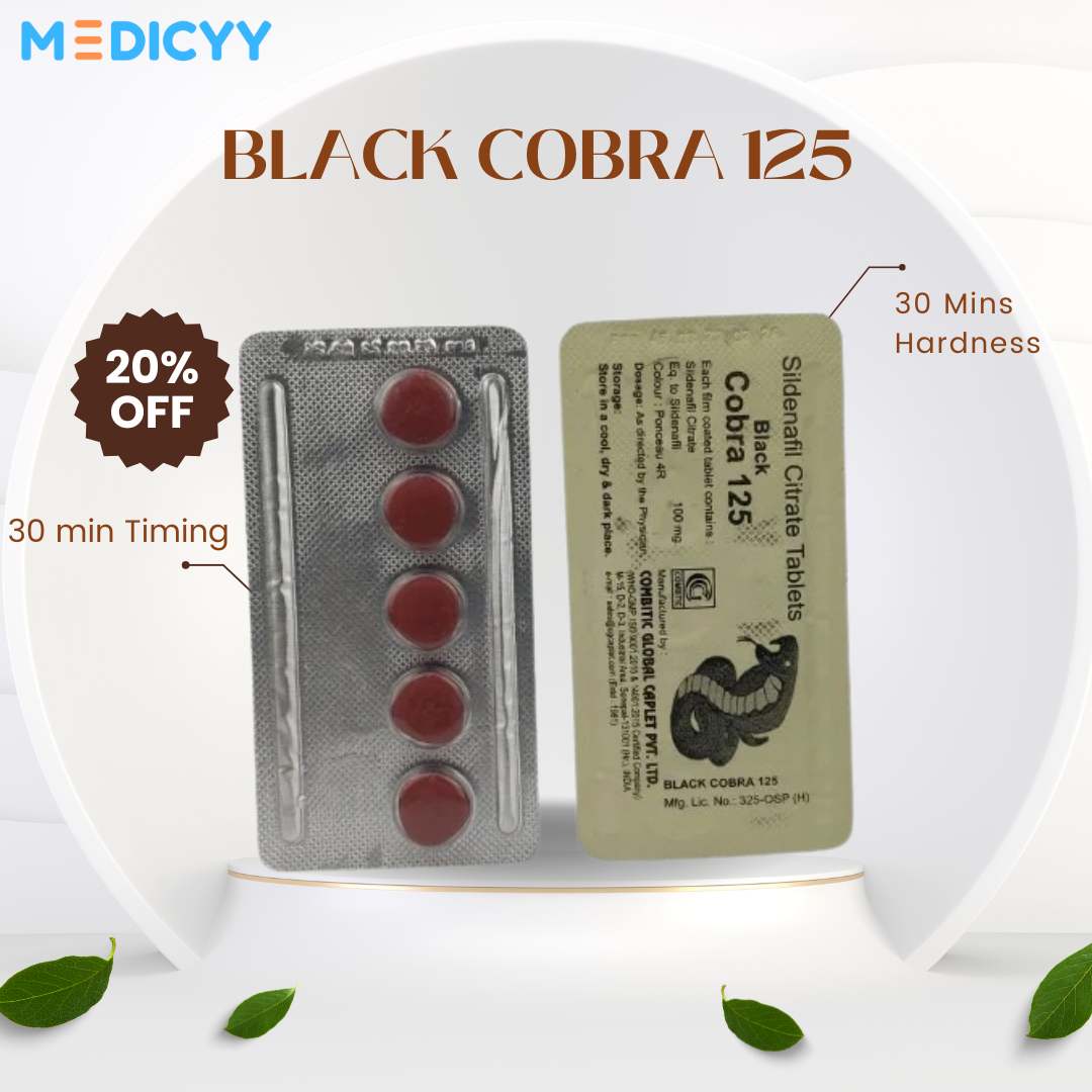 Black cobra 125Mg by Combitic Global Caplet Pvt Ltd (India). (20 Tablet)