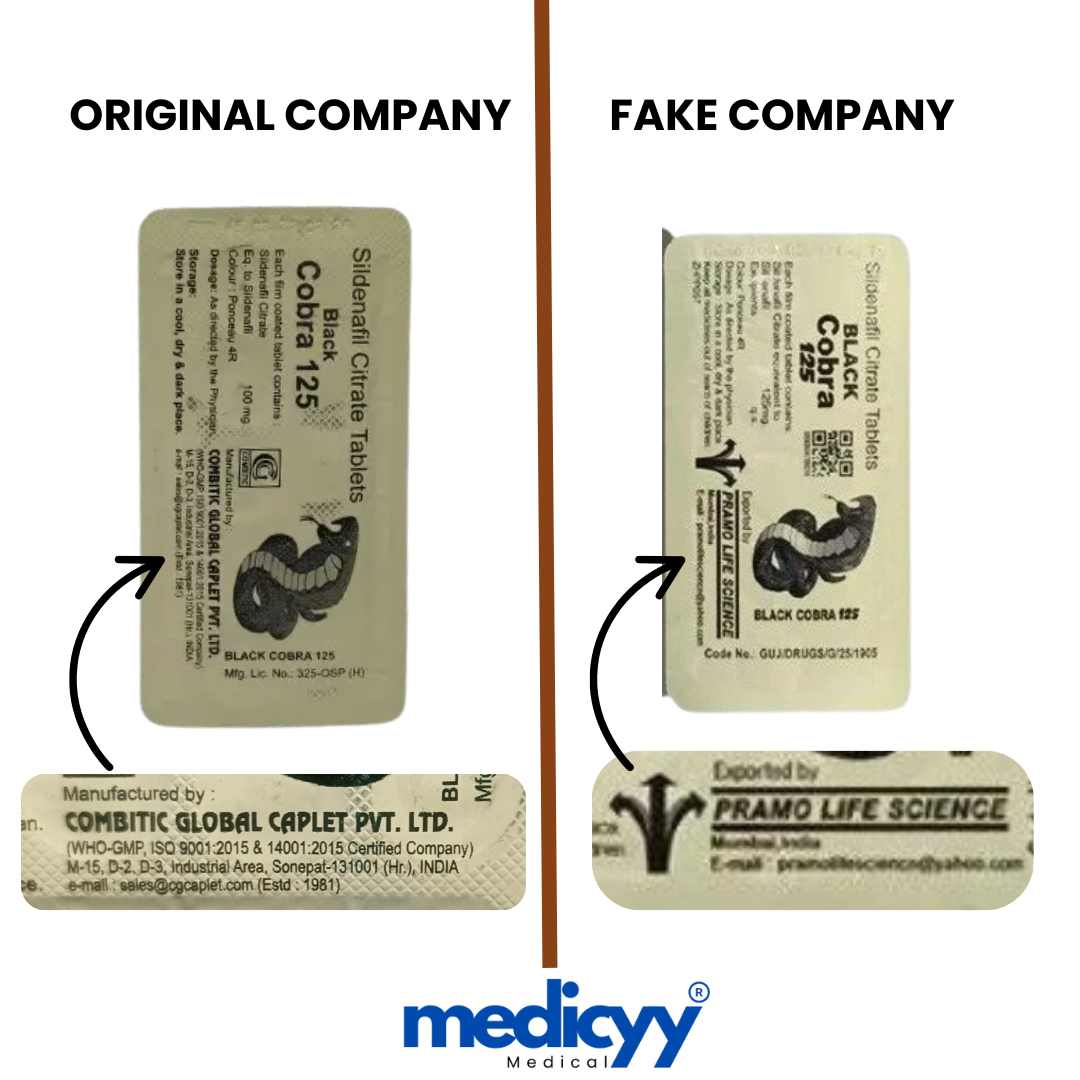 Black cobra 125Mg by Combitic Global Caplet Pvt Ltd (India). (20 Tablet)